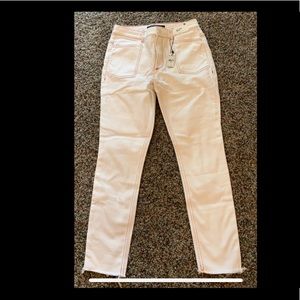 Express white jeans w/ red stitching NWT